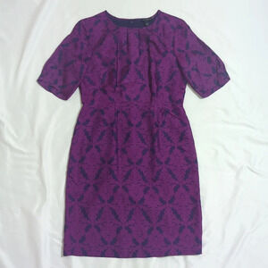 Banana Republic Silk Blend Midi Dress, Color Purple/Navy Size 4